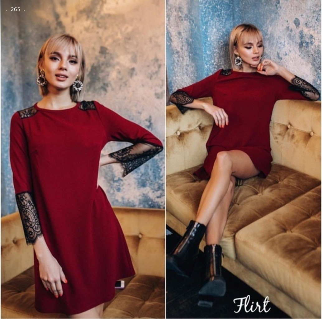 Можное жіноча міні сукня з мереживними вставками