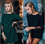 Можное жіноча міні сукня з мереживними вставками, фото 4