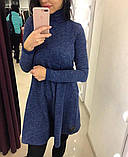 Сукня жіноча ангоровое під шию короткий з довгим рукавом, фото 3