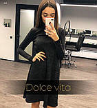 Сукня жіноча ангоровое під шию короткий з довгим рукавом, фото 4