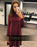 Сукня жіноча ангоровое під шию короткий з довгим рукавом, фото 5