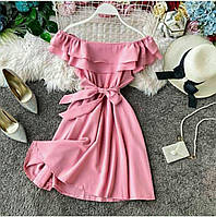 Сукня жіноча з воланом на грудях 40 42 44 46 48 50 52 54 56 58 60 62 64 66 68 70 розміри