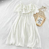 Літнє жіноче плаття з баскою на бретелях 40 42 44 46 48 50 52 54 56 58 60 розміри, фото 3