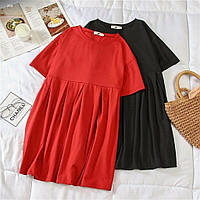 Літнє жіноче плаття з коротким рукавом, вільного крою 40 42 44 46 48 50 52 54 56 58 60 розміри