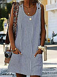 Сукня жіноча в смужку бавовна 40 42 44 46 48 50 52 54 56 58 60 розміри, фото 4