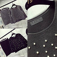 Жіночий костюм спідничні з перлинами 40 42 44 46 48 50 52 54 56 58 60 розмір