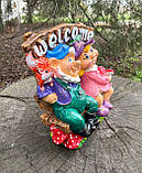 Декоративна фігурка “Ласкаво просимо” – казковий гномик із гномицею 35х30х15 См, фото 2