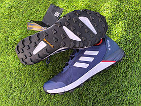 Чоловічі Кросівки Adidas TERREX 250 Continental темно-сині з білим сітка унісекс демі, фото 6