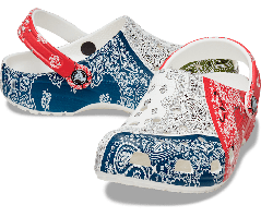 Сабо жіночі крокс Crocs Classic Bandana Clog з принтом бандана. W10/41/27см.