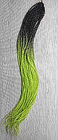 Сенегальські коси 60см. Салатові з чорним Twist Hair, Y52
