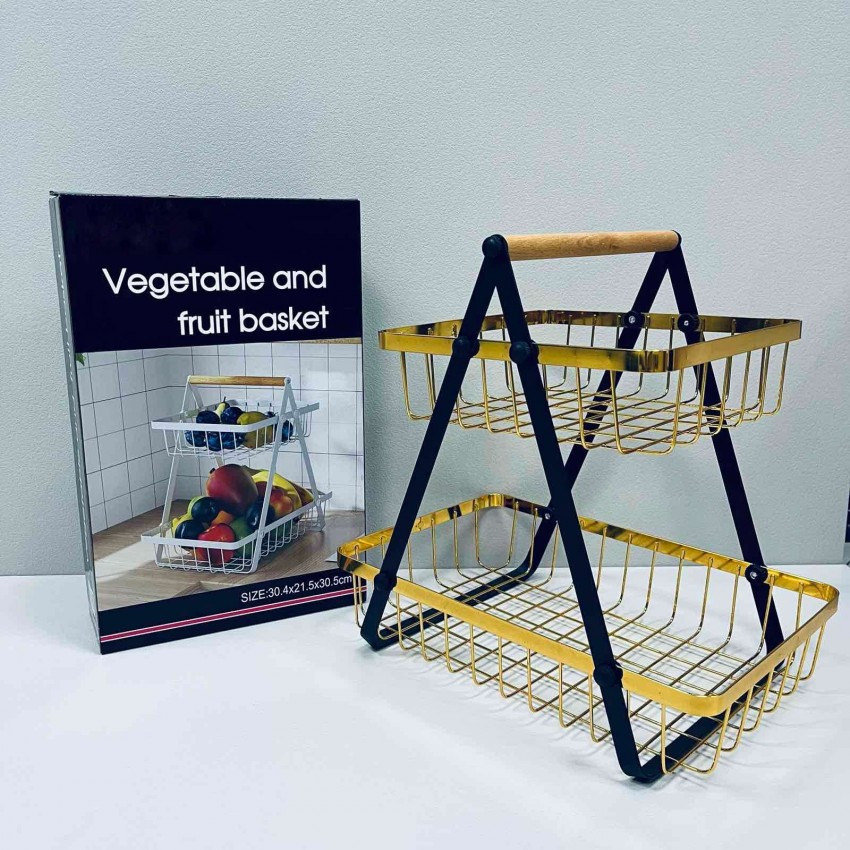 Фруктівниця металева 2-х ярусна h - 30,5 см Stenson 06-034/4251, фото 1