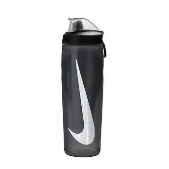 Пляшка для води Nike REFUEL BOTTLE LOCKING LID 24 OZ 709 мл чорна N.100.7668.054.24, Чорний, Розмір (EU) —
