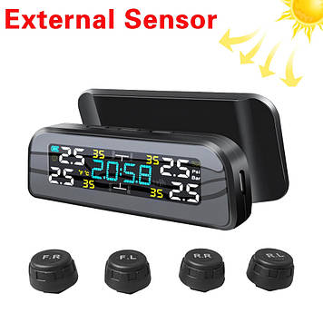 Система контролю тиску в шинах TPMS T3 + зовнішні датчики коліс до 3.5 Бар ковпачки