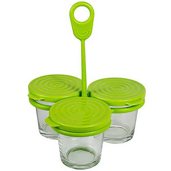 Набір баночок круглих (3шт) з тримачем для мультиварки Tefal XA500039