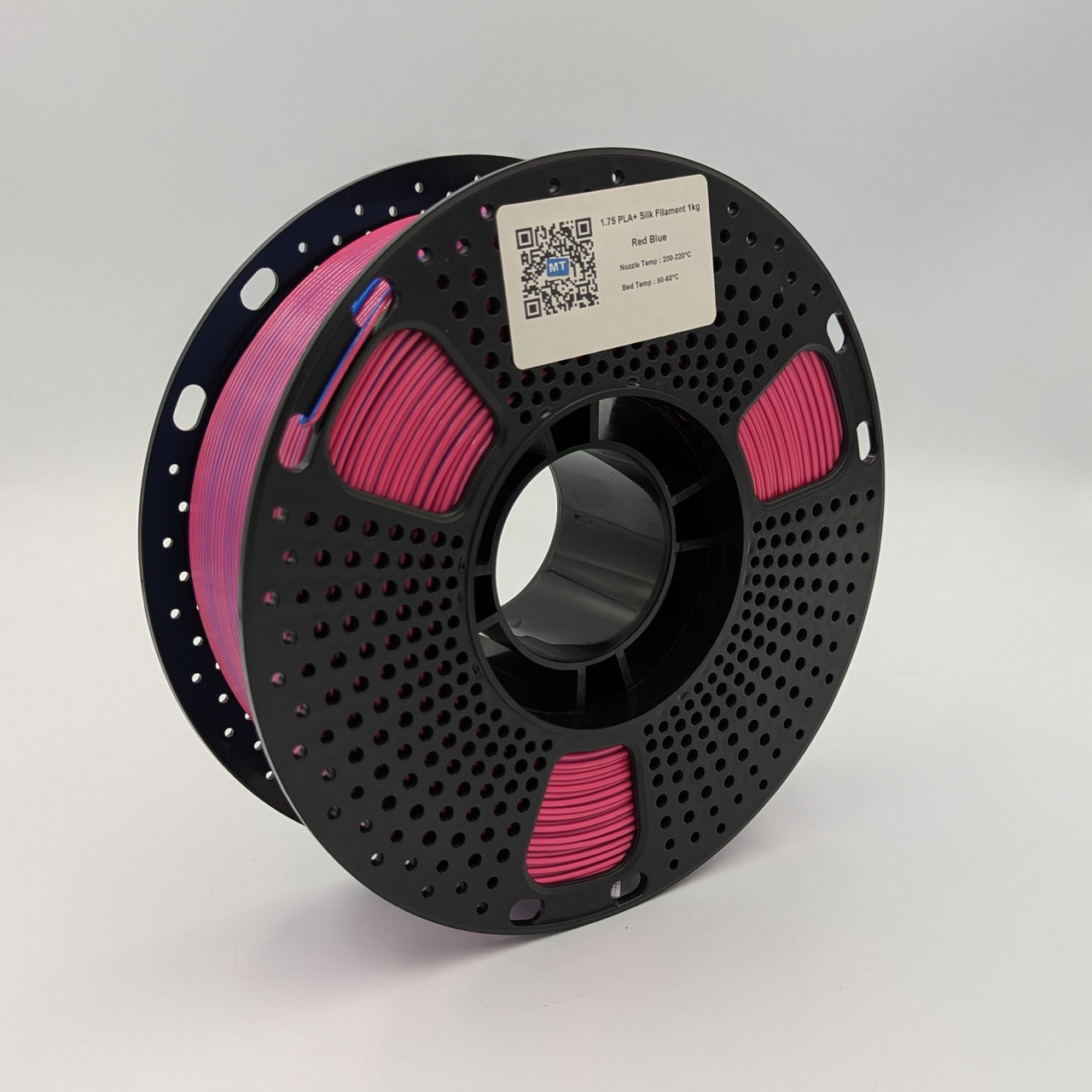 PLA+ пластик MT Filament для 3D-принтера 1.75 мм 1 кг червоний-синій (3DMT-PLA+1.75-01-RB), фото 1