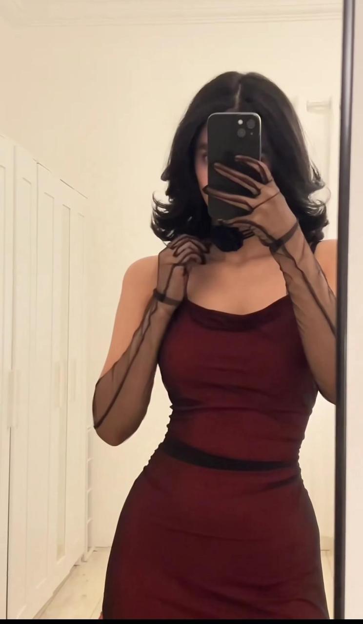 Сукня Креп-дайвінг 44 розмір червоний бордовий чорий, фото 1