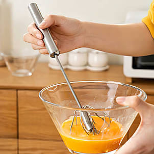 Механічний вінчик з нержавіючої сталі hand mixer Better Beater (1 шт) 27 см обертається при натисканні, фото 3