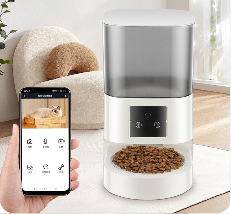 Автоматична годівниця для собак Papifeed 6L, смарт кормушка c WIFI, Біла