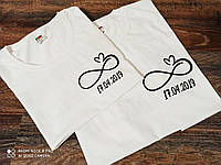 Парні футболки для двох. Футболка зі знаком безкінечність.Футболка з датой