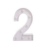 Об'ємна цифра 2 Led декоративна маленька 22 на 13 см білий, фото 3