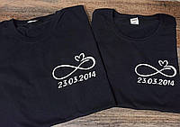 Парні футболки для двох. Футболка зі знаком безкінечність.Футболка з датой