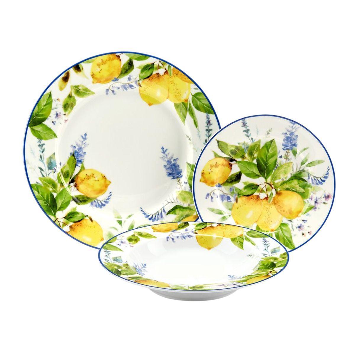 Сервіз столовий порцеляновий на 6 персон із зображенням цитрусових Soraya Maison, фото 1