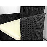 Комплект, набір садових меблів із ротангу Garden Line SAD0849 чорний з подушками, фото 2