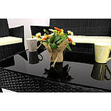 Комплект, набір садових меблів із ротангу Garden Line SAD0849 чорний з подушками, фото 3