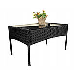 Комплект, набір садових меблів із ротангу Garden Line SAD0849 чорний з подушками, фото 4
