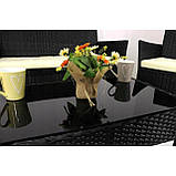 Комплект, набір садових меблів із ротангу Garden Line SAD0849 чорний з подушками, фото 5