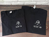Парні футболки для двох. Футболка рука в руці.Футболка з датой