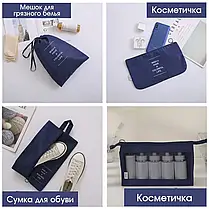 Дорожні органайзери для валізи, синій (набір із 8 органайзерів для одягу для подорожей), фото 4