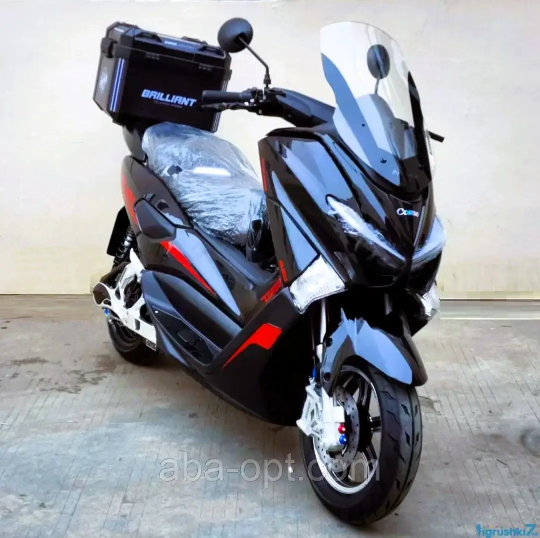 Електричний мопед Corso Brilliant 2000W-72V-32Ah Шини:120/70-12" +1 ЯЩИК БАГАЖНИК купити дешево Україна