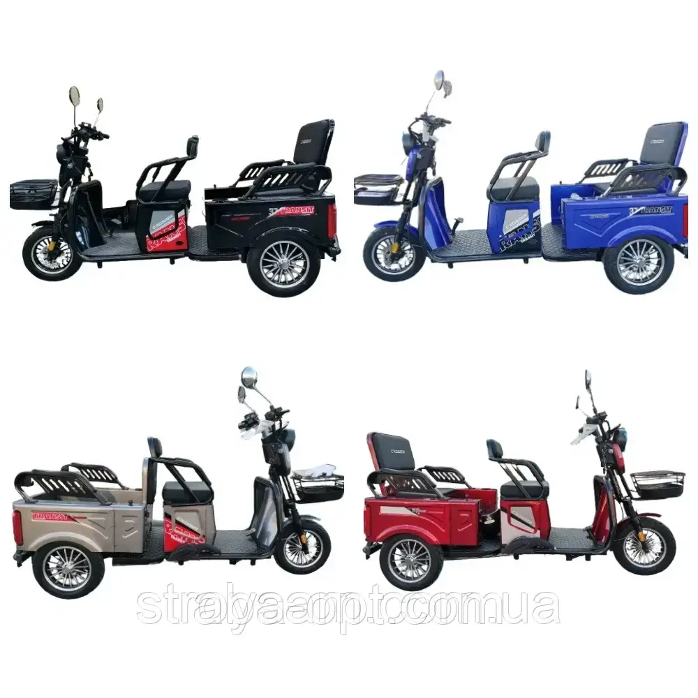 Електроскутер 3-х колісний електротрайк Crosser Transit TR-5 800W-72V-20Ah Шини: 3.00-10"купити дешево Україна