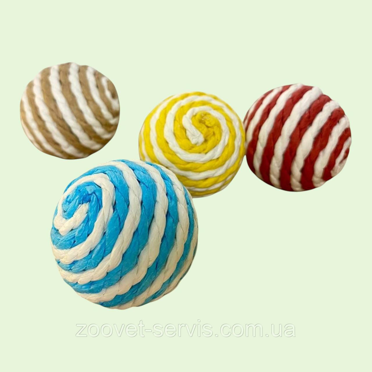 Іграшка М’яч сизаль для котів і маленьких собак, 4,6 см, фото 1