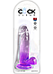 Фалоімітатор Pipedream King Cock Clear 7" Purple, 19х4 см., фото 3
