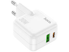 Зарядний пристрій HOCO C111A PD30W QC3.0 (1USB/1Type-C) White