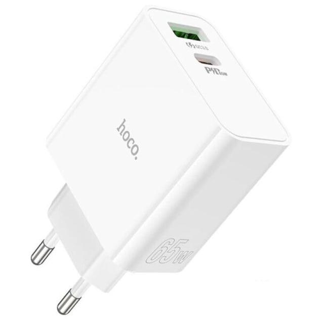 Зарядний пристрій HOCO C113A PD65W QC3.0 (1USB/1Type-C) White
