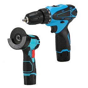 Набір інструментів RIAS BX-12 шуруповерт і болгарка акумуляторні 12V 2xАКБ (3_06246)