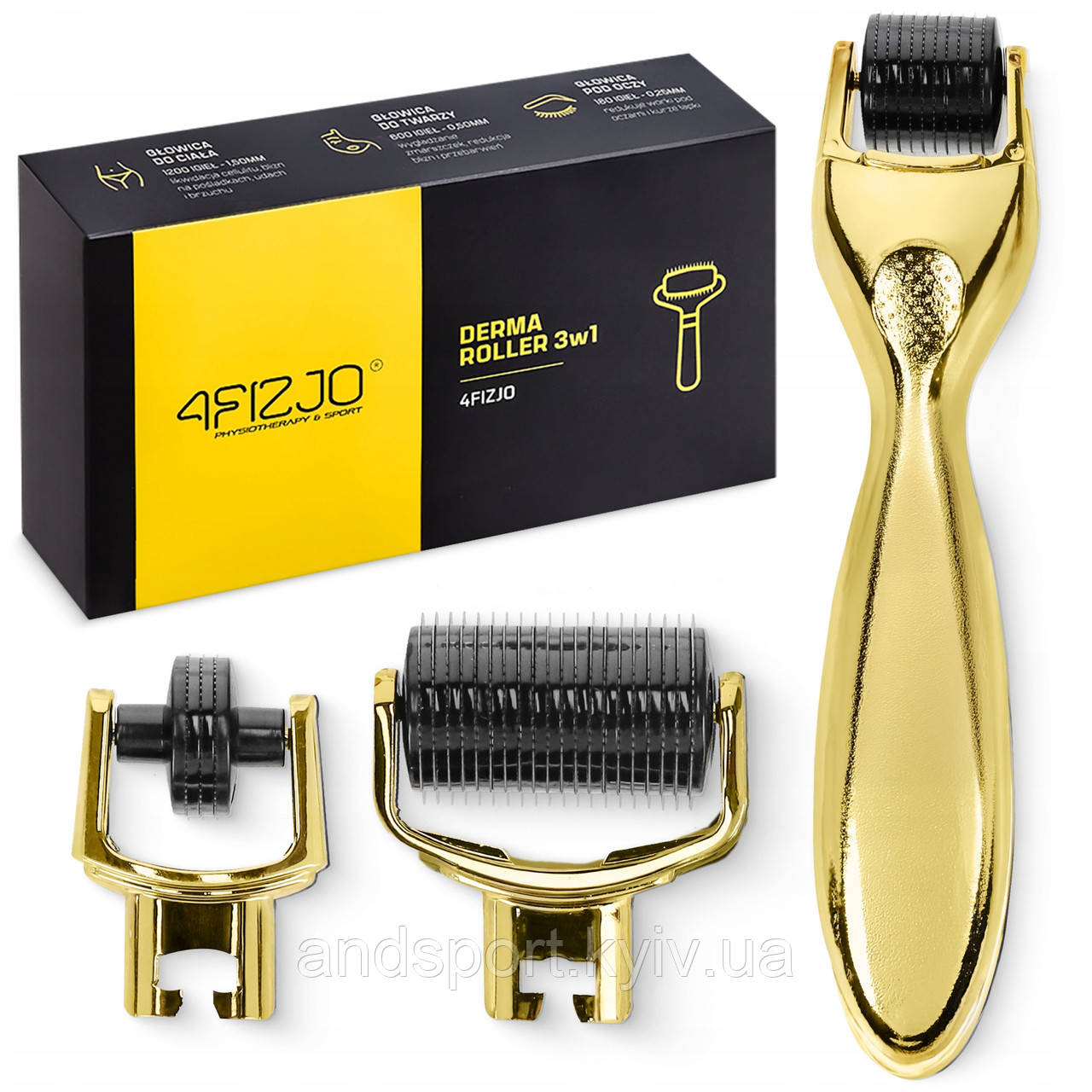 Мезоролер 4FIZJO Derma Roller 3 в 1 (дермаролер) для обличчя і тіла (P-5907739312228)