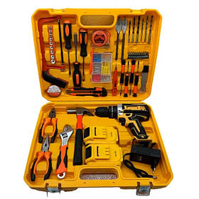 Шуруповерт акумуляторний AT-CD2106 з набором інструментів 24V 2xАКБ у Кейсі Yellow (3_06247)