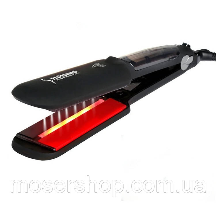 Паровий інфрачервоний випрямляч для волосся Ultrasonic Professional Steam Infrared Styler GM-HS010-BLK