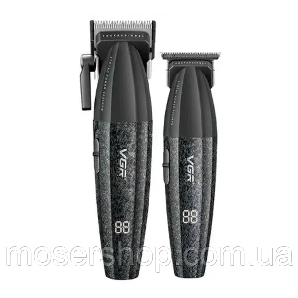Набір для стрижки (Машинка + тример) VGR Professional Limited Edition Turbo Stone Grey (V-640)