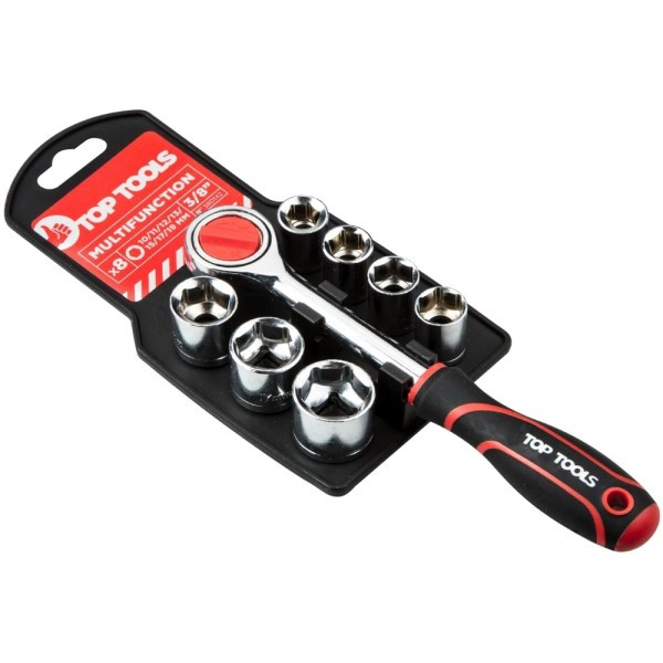 Набір головок з тріскачкою Top Tools (8 шт.) (38D142), фото 1