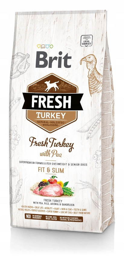 Brit Fresh Turkey with Pea Adult Fit & Slim 12кг. сухий корм для собак, фото 1