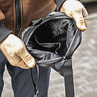 Чоловіча сумка месенджер через плече чорна барсетка з екошкіри Modern Black Stra, фото 5