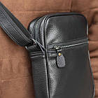 Чоловіча сумка месенджер через плече чорна барсетка з екошкіри Modern Black Stra, фото 4