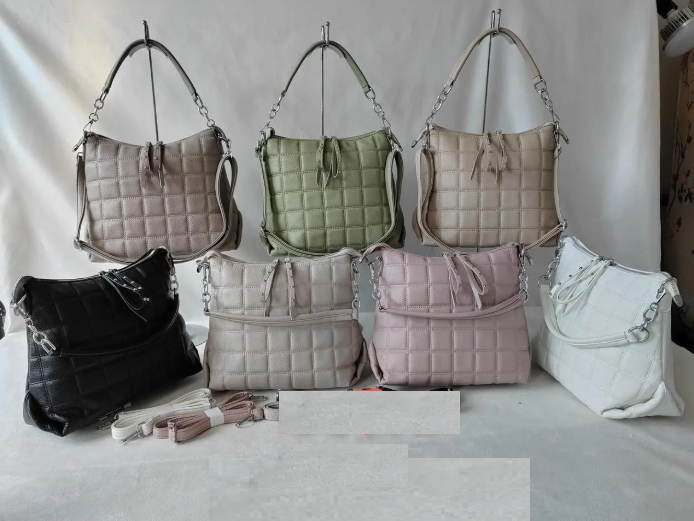 Сумка жіноча стьобана 35*25 см на блискавці зі штучної шкіри Zhenya, фото 1