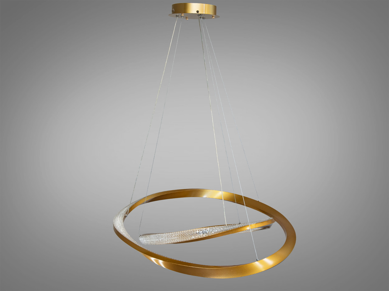 Ексклюзивна LED люстра у вітальню з пультом, золото, 100W на 14м2