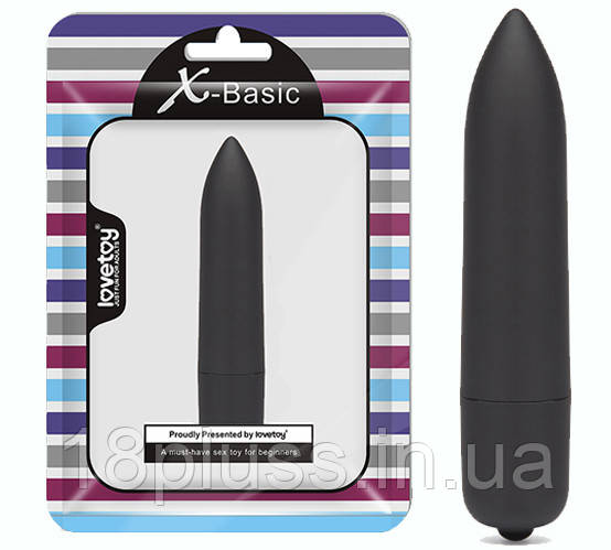 Вібропуля з 10 режимами вібрації X-Basic Bullet Long 10 Speeds Black — інтенсивна стимуляція у мініформаті, фото 1
